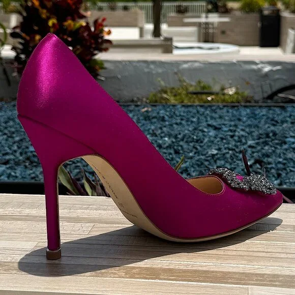 Manolo Blahnik Hangisi Women's Shoes Heels Brand New - Picture 10 of 14